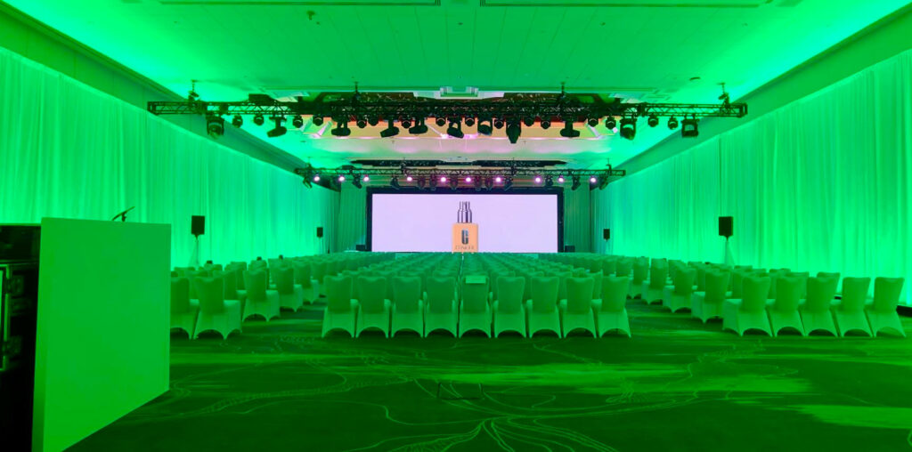 estee lauder led wall green lit